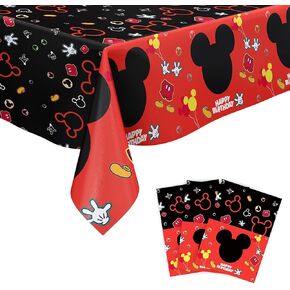 Zakvoor 3 PCS Mouse Party Formloth ، أغطية مستطيل لعبة البلاستيك التي يمكن التخلص منها لمستلزمات زخارف حفلة عيد الميلاد ، 86.6 × 51.2 بوصة
