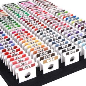 White 3mm Acrylic Embroidery Floss Bobbins(100Pcs/Set), Embroidery Thread Organizer with Printed Number and Solid Color Swatch for Cross Stitch Thread Storage (Set 1)