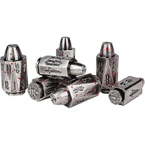 Bullet Metal Dice Set-Metal Polyhedral DND Dice Set 7 Pack Great for DND, Warhammer 40kRole Playing Homebrews, D and D Dungeons and Dragons Accessories Gifts-Bloodstain