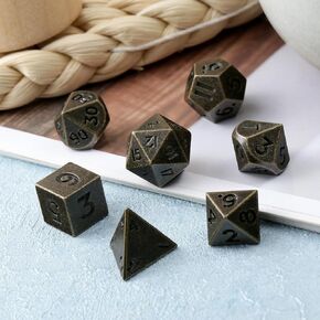 DNDND Rainbow Stripe DND Metal Dice Set,7 PCS Zinc Alloy with Gift Case for Dungeons and Dragons D&D (Rainbow)