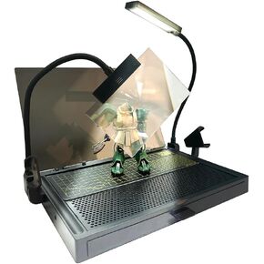 Portable Workbench for Cutting and Assembly Workbench with Drawer, Model Kit Tool for Building, Model Kit Tools with LED Lights, for High-Precision WorkMagnifiers.