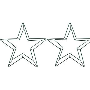2PCS Star Shaped Wire Wreath Frame 11.8inch Metal Christmas Star Floral Hoop Pentagram Floral Form for Crafts Wedding Wreath Decor Making Wall Hanging Craft DIY Accessories