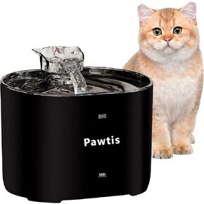 Cat Water Fountain: 74.4oz/2.2L Attractive Pet Fountain - Pet Water Fountain for Indoor Cats and Pets - Easy Cleaning Water Fountain - Auto Watering Dish Supplies - Pet Water Dispenser