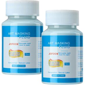 Liquid Latex Art Masking Fluid(5.3 fl oz) for Watercolor, Gouache Painting, Ink & Illustration, Arts Projects & Crafts Supplies Drawing Gum,Set of Two Bottles, Blue