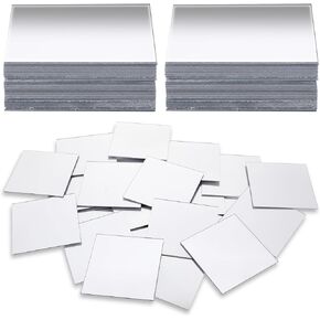 Moalin 25 Pieces Mini Size Acrylic Square Mirror Adhesive Small Square Mirror Craft Mirror Tiles for Crafts and DIY Projects Supplies Kitchen Bathroom Decoration(3 Inches)