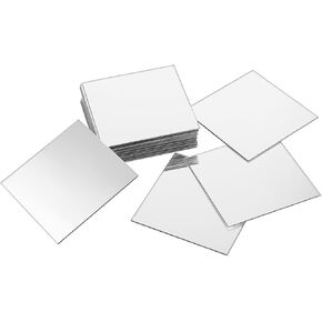 30 Pcs Acrylic Mini Mirror, Square Craft Mirrors, 3 x 3 Inch Mirror Tiles Self adhesive for Crafts and DIY Projects Supplies for Bedroom Kitchen Entryway or Bathroom Decoration(3 Inch)