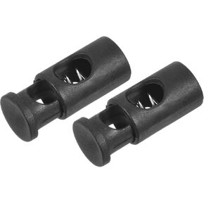 METALLIXITY Plastic Cord Locks (0.24")10pcs, Single Hole Spring Toggle Stopper Cord Stops Fastener Toggles End - for Drawstrings, Bags, Shoelaces, Clothing, Backpack, Black