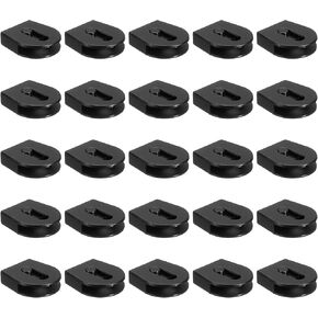 uxcell 50 Pcs Wheeled Cord Locks for Drawstring Plastic Toggle Slider Stopper End Cord Slider Replacement for Backpack Shoelace Hat Bungee Shock Cord, 0.8x0.9 Inch