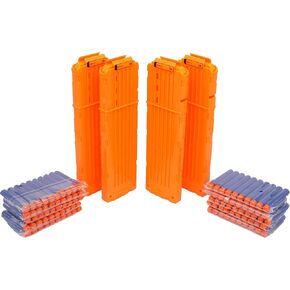 Linn James 4 Pack of 18-Dart Bullet Quick Reload Clips - This Magazine Cartridge is Great for Play with Nerf Guns N-Strike Elite Series Foam Dart Blasters and Accessories