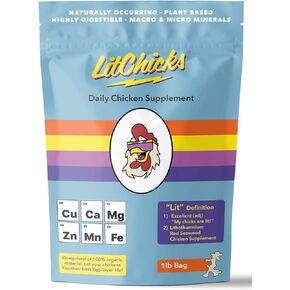 LitChicks’ Calcified Seaweed for Laying Chickens - Crushed Oyster Shell Alternative - Highly Digestible - Single Ingredient - Helps with Egg Laying & Flock Health.