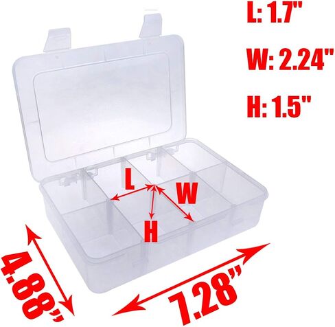 Xiaoyztan 8-Grid Snack Box Container with Removable Dividers Plastic Organizer Box for Candies Snacks Electronics Jewelry Small Parts (7.3in x 4.9in) in Saudi Arabia