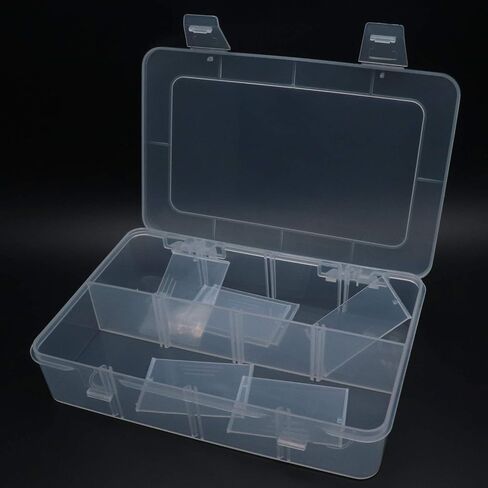 Xiaoyztan 8-Grid Snack Box Container with Removable Dividers Plastic Organizer Box for Candies Snacks Electronics Jewelry Small Parts (7.3in x 4.9in) in Saudi Arabia