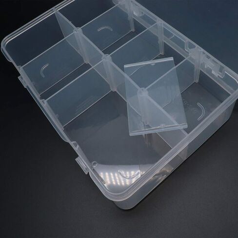 Xiaoyztan 8-Grid Snack Box Container with Removable Dividers Plastic Organizer Box for Candies Snacks Electronics Jewelry Small Parts (7.3in x 4.9in) in Saudi Arabia