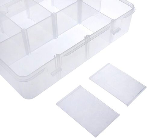 Xiaoyztan 8-Grid Snack Box Container with Removable Dividers Plastic Organizer Box for Candies Snacks Electronics Jewelry Small Parts (7.3in x 4.9in) in Saudi Arabia