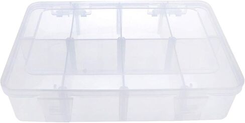 Xiaoyztan 8-Grid Snack Box Container with Removable Dividers Plastic Organizer Box for Candies Snacks Electronics Jewelry Small Parts (7.3in x 4.9in) in Saudi Arabia