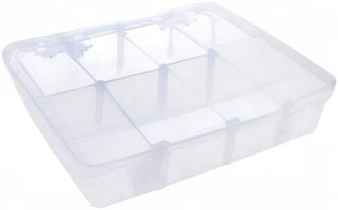 Xiaoyztan 8-Grid Snack Box Container with Removable Dividers Plastic Organizer Box for Candies Snacks Electronics Jewelry Small Parts (7.3in x 4.9in) in Saudi Arabia