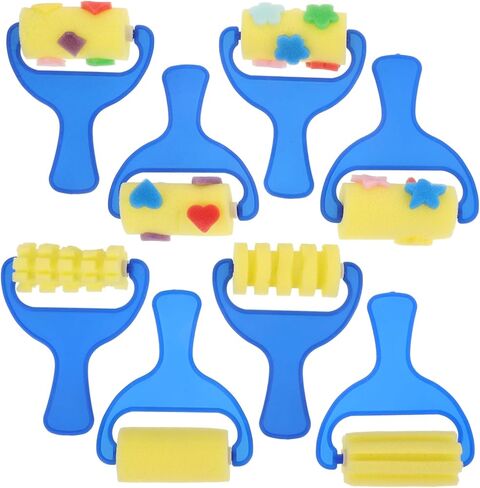 Tofficu 2 Set Sponge Paint Kids Suit Foam Paint Brush Random Pattern Printing Rollers Creative Drawing in Saudi Arabia