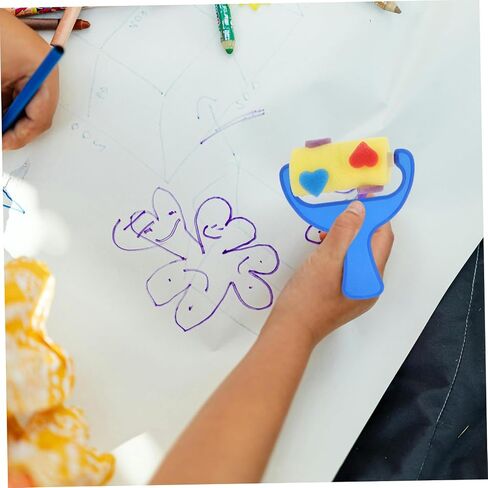 Tofficu 2 Set Sponge Paint Kids Suit Foam Paint Brush Random Pattern Printing Rollers Creative Drawing in Saudi Arabia