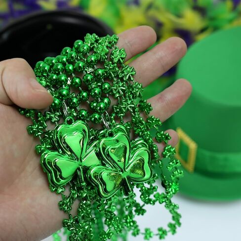 قلادة Giftexpress Green Shamrock Deded Deved ، 24 مساءً للجنسين ، قلادة يوم بلاستيك ، 33 بوصة in Kuwait