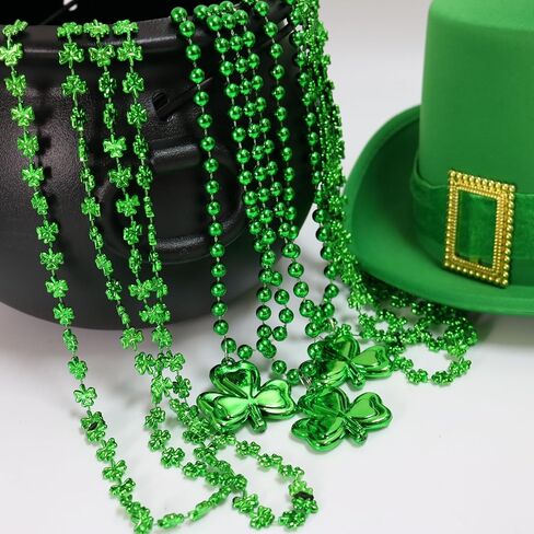 قلادة Giftexpress Green Shamrock Deded Deved ، 24 مساءً للجنسين ، قلادة يوم بلاستيك ، 33 بوصة in Kuwait