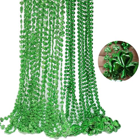 قلادة Giftexpress Green Shamrock Deded Deved ، 24 مساءً للجنسين ، قلادة يوم بلاستيك ، 33 بوصة in Kuwait