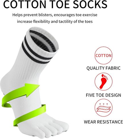 Grippy Yoga Socks for Women – Full Toe Cotton Crew Non Slip Sticky Grip Accessories for Yoga, Barre, Pilates, Dance, Ballet in Saudi Arabia