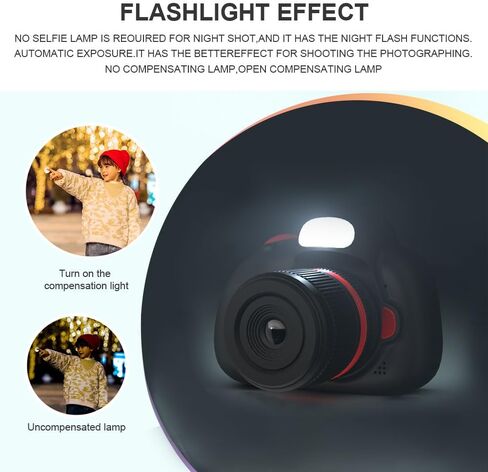Kids Camera,Kids Digital Camera with Rotating Zoom Lens,1080P HD Digital for Kids with Flash,32GB SD,Christmas Birthday Gifts for Girls Boys 3-12 (Black, D6S) in Saudi Arabia