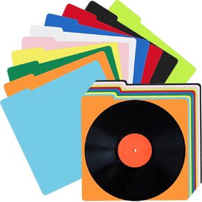 30 Pcs Vinyl Record Dividers LP Record Dividers Plastic Album Record Dividers Bulk Multicolor Vinyl Separators with Tabs for 33 RPM, 13 x 13 Inches