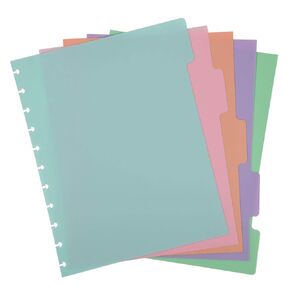 Talia Discbound Notebook - Dividers (Letter Size, 5Tab Pastel)