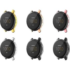 FitTurn Screen Protector Case Compatible with Garmin Venu 2 & Vivoactive 4 Watch TPU Slim Case Cover [Plating Metal Color Frame] [3D Full Coverage] Shell Protective for Venu 2 Watch (3pack-Black)