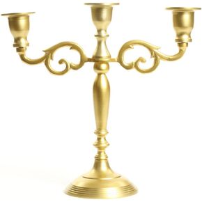 Koyal Wholesale 3 Arm Metal Candelabra Candle Holder Centerpiece (Vintage Brass) …