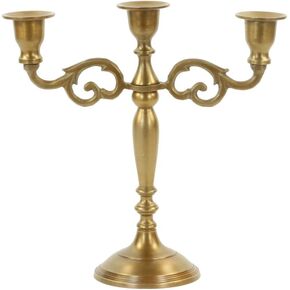 Koyal Wholesale 3 Arm Metal Candelabra Candle Holder Centerpiece (Vintage Brass) …