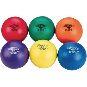 S&S Worldwide Gator Skin Middle School Dodgeballs, Assorted Color 6.5" PU Coated Foam Balls, Soft No-Sting Balls for PE Games, After School Programs, and Backyard, Ideal for Ages 10-14, Set of 6