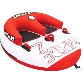 Airhead Riptide 2 Towable 1-2 Rider Tube for Boating & Water Sports, Kwik-Connect Tow & Two Patented Speed Safety Valves for Easy Inflation & Deflation