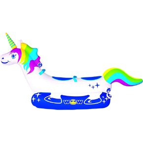 WOW Sports Wow World of Watersports Unicorn 1 or 2 Person Inflatable Towable Tube for Boating, 20-1020