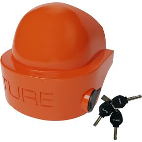 TURE Heavy Duty 2" Trailer Coupler Lock | Tamper Resistant | Hi-Visibility Orange Color (Fits on Select 1-7/8 inch or 2 inch Ball Couplers Only)