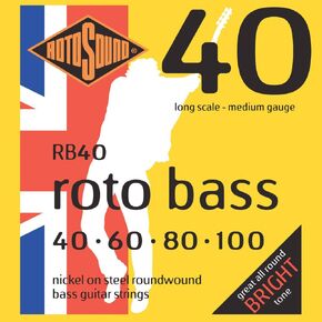 Rotosound RB(40 Nickel (Unsilked) Bass Guitar Strings (40 60 80 100)