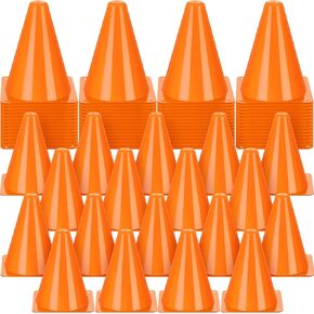 150 Pcs 7 Inch Plastic Traffic Cones Mini Safety Cones Sports Training Soccer Cones Small Driving Practice Cones Agility Marker Cone for Basketball Skating Football Indoor Outdoor (Orange)