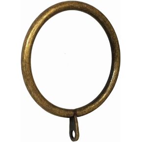 Curtain Ring Metal 28-Pcs 2.0 inch Inner Diameter with Flat Eyelet fit up 1.5 inch Rod (Antique Brass,28)