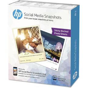 ورق صور HP Sticky-Backed | لامعة | 4x5 | 25 ورقة