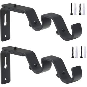 Anndason دعامة قضيب ستارة شديدة التحمل، حامل قضيب مزدوج قابل للتعديل 3/4 و5/8 بوصة (مجموعة من 4، فضي) in Kuwait