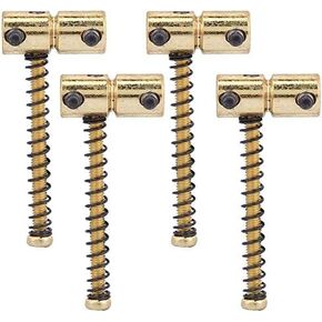 Compensated Saddles Set,4Pcs Guitar Bass Bridge String Saddles Spring Screws for Electric Bass Guitar