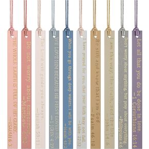 10 Pcs Pastel Christian Bookmarks for Women Pastel Leather Bookmarks Handmade Bible Bookmarks Christian Gifts for Women Book Lovers Readers Teachers School Church Book Club