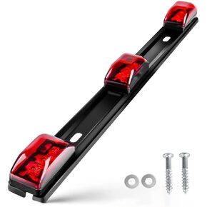 nifeida 10" Trailer Tail Light Bar, Amber & Red LED Sequential Switchback Stop Turn Signal Running Light Strip ID Light Bar w/Waterproof Smoked Len for Pickup Golf Cart Offroad Truck RV UTV