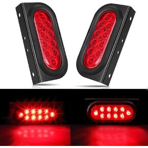 6 Inch Oval Trailer Lights, Trailer Light Bracket, Trailer Tail Lights with Grommets Plugs, Trailer Lights for Utility Lights, Tail Light Mounting Brackets