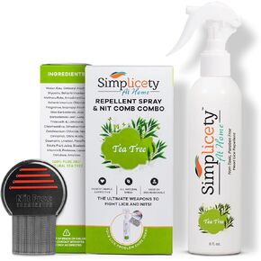 at Home Lice Treatment Kit, Includes, Lice Spray for Hair and Metal Lice Comb with Round Edges, 8fl oz Lice Spray Effective for Head Lice Treatment. (Lavender)