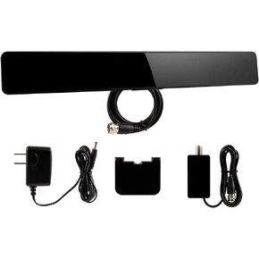 UltraPro Amplified TV Antenna, Indoor Bar Design, Long Range, Supports 4K 1080P HD Digital VHF UHF, Smart TV Indoor Antenna, Amplifier Signal Booster, Black, 47331