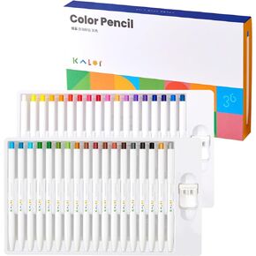 Kaco KALOR 36 Premium Color Mechanical Pencil Set, Refillable Soft Lead Cores, 36 Count, Pack of 1 Color Box, Drawing Sketching Pens Painting Supplies