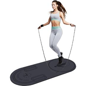8/20/30mm Jump Rope Mat Fitness Exercise Mat Durable, Non-Slip, Workout Mats with Jump Rope & Carrying Bag for Home Gym Flooring (55"x 24")