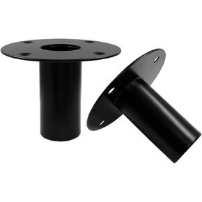 2 pcs Speaker Stand Top Bracket, 107 * 80mm/4.21 * 3.15 Inch Metal Speaker Mounts Hat, Black Studio Speaker Mount for Stand Pole